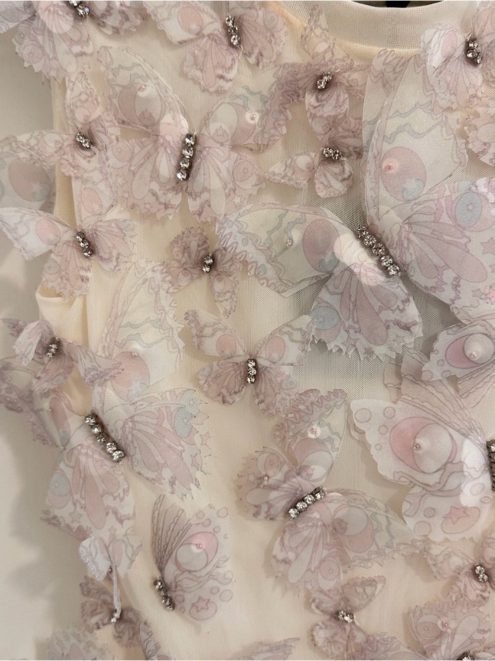 Cynthia Rowley Cream Floral Appliqué Sleeveless dress - Picture 2 of 4